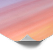 ピンク、黄色、紫の曇り空 ポスター (角)