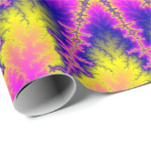 ピンク、黄色、青のフラクタル誕生日 ラッピングペーパー (ロールコーナー)