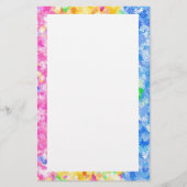 ピンク、黄色、青の花 便箋 (正面)