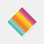 ピンク、黄、オレンジ、ティール（緑がかった色） スタンダードカクテルナプキン (角)