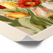ピンク、黄、白、赤のチューリップ ポスター (角)