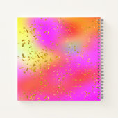 ピンク、黄、紫、パーソナライズされたワードアート名 ノートブック (裏面)