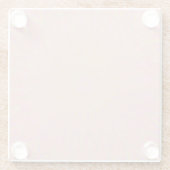 ピンク、黄、緑の日が差すこと ガラスコースター (裏面)