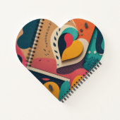 ピンク、黄、青のハート ノートブック (裏面)