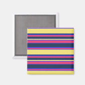 ピンク、黄、青の各ストライプ色 マグネット (正面/裏面)