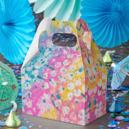 ピンク、黄、青の抽象デザイン フェイバーボックス