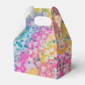 ピンク、黄、青の抽象デザイン フェイバーボックス (正面サイド)