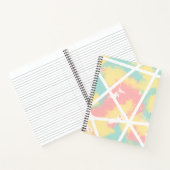 ピンク、黄、青の抽象芸術(白絵を描線付き) ノートブック (内部)