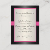 ピンク、黒い、および銀製の披露宴のエンクロージャカード エンクロージャーカード (裏面)