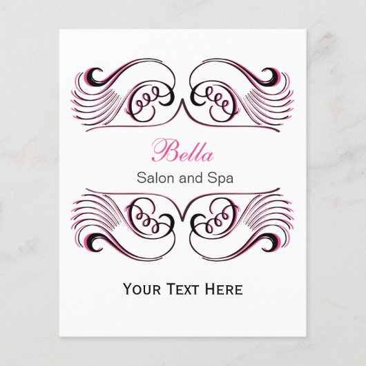 ピンク、黒と白のシックなビジネスフライヤー チラシ (正面)