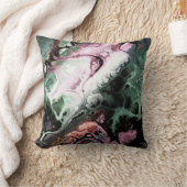 ピンク、黒と翡翠の緑の大理石のネクタイ – 染料 クッション (ブランケット)