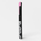 ピンク，黒ダマスク，あなたのモノグラム，あなたの名前 Case-Mate iPhoneケース (裏面/左)