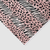 ピンク、黒、白のアニマルプリントパターン 薄葉紙 (詳細)