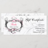 ピンク、黒、白のシックなギフト券 (正面/裏面)