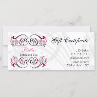 ピンク、黒、白のシックなギフト券