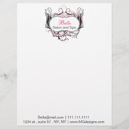 ピンク、黒、白のシックなビジネスのレターヘッド レターヘッド