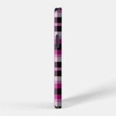 ピンク 黒 白 チェック iPhoneケース (右側面)
