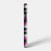 ピンク 黒 白 チェック iPhoneケース (左側面)