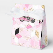 ピンク、黒、金ゴールドの幾何学模様 フェイバーボックス (正面サイド)