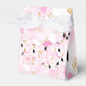 ピンク、黒、金ゴールドの幾何学模様 フェイバーボックス (正面サイド)