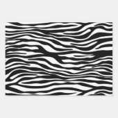 ピンク、黒、青の縞模様 ラッピングペーパーシート (正面3)