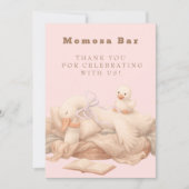 ピンク A Silly Goose "Momosa" ミモザ テーブルサイン 招待状 (正面)