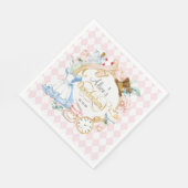 ピンク、Alice Onederland、不機嫌Hatter、紅茶パーティー スタンダードランチョンナプキン (角)