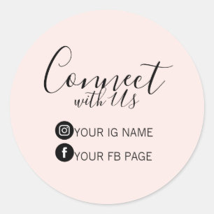 ピンク Instagram & Facebook フォロー パッケージ ステッカー