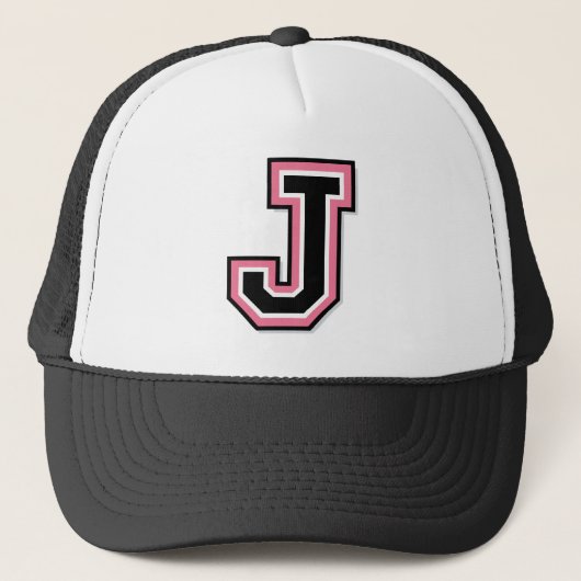 ピンク「J」モノグラム キャップ (正面)