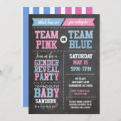 ピンク or ブルー 性別発表 ブラックボード 招待状 (正面/裏面)