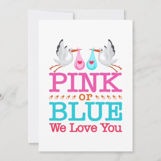 ピンク or ブルー 愛してるよ 赤ちゃんの性別発表 ストーク シーズンカード (正面)