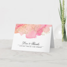 ピンク | Peach Branches 結婚's Thank You Photo Card サンキューカード