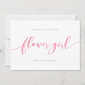 ピンク Relax スクリプト 花嫁の花を飾ってくれませんか 招待状 (正面)