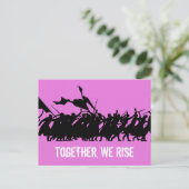 ピンク「Together, We Rise」ポストカード ポストカード (スタンド正面)