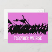 ピンク「Together, We Rise」ポストカード ポストカード (正面/裏面)