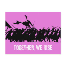ピンク「Together, We Rise」ポストカード