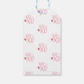 ピンク「XOXO」ハートハッピーバレンタインデー ギフトタグ (裏面)