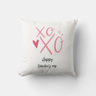 ピンク「XOXO」ハートハッピーバレンタインデー クッション