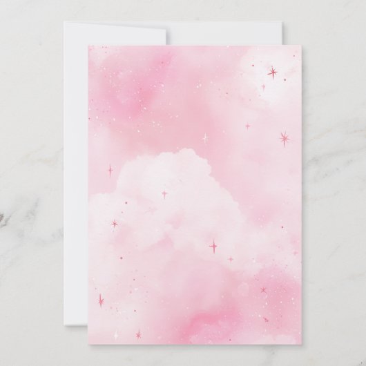 ピンクAベビーがハロウィーンの赤ちゃんシャワーを醸造している 招待状 (裏面)