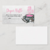 ピンクAベビーは赤ちゃんシャワーおむつラッフルを醸造している エンクロージャーカード (正面/裏面)