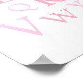 ピンクABC子供部屋タイポグラフィプリント ポスター (角)