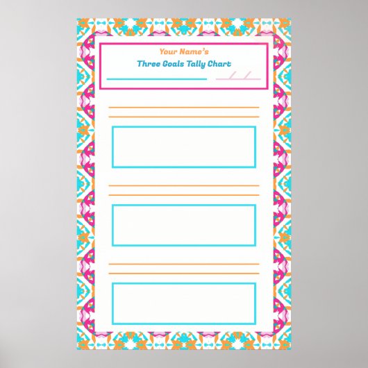 ピンクADHD女子のための目標習慣トラッカー チャート ダウンロード (正面)