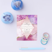 ピンクAGATESparkles結婚式招待状予算 チラシ (シングル)