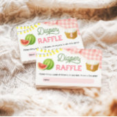 ピンクBBQベビーシャワーおむつラッフル エンクロージャーカード