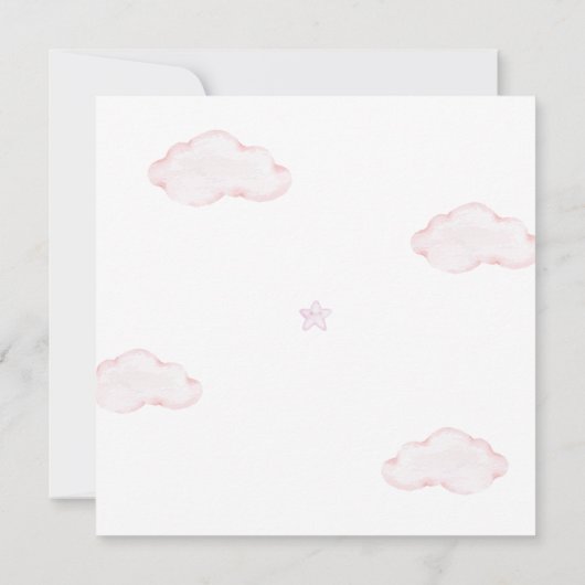 ピンクbearly待ちテディベア女の子ベビーシャワー 招待状 (裏面)