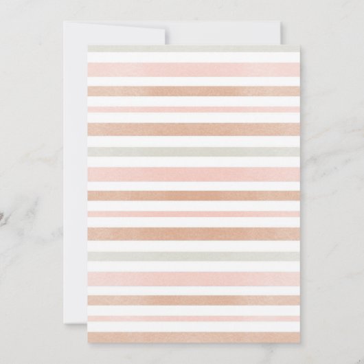 ピンクbearly待ちボホテディベアーガールベビーシャワー 招待状 (裏面)