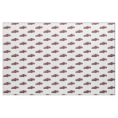 ピンクC8コルベット手描きスケッチ生地 ファブリック (ヤード)