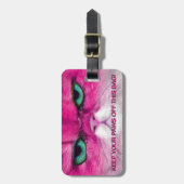 ピンクCATを怒って下さい、CATの荷物のラベルを離れて足を保って下さい ラゲッジタグ (正面縦)