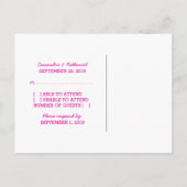 ピンクD20サイコロの返信はがき インビテーションポストカード (裏面)