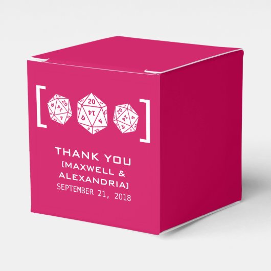 ピンクD20サイコロゲーマーフェイスボックス フェイバーボックス (正面サイド)